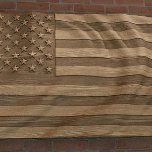 File STL della bandiera americana che sventola per CNC e stampa 3D
