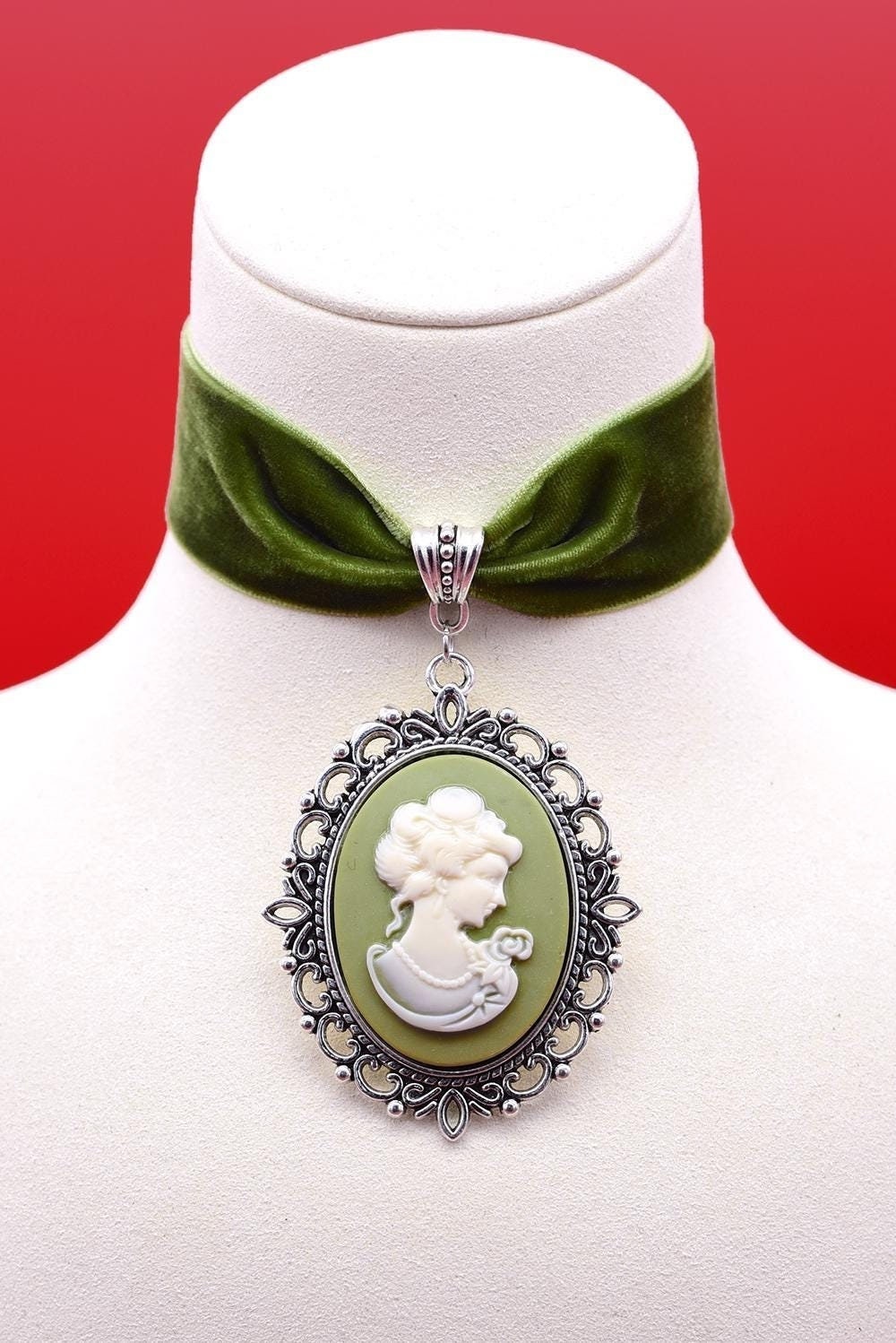Collier Ras De Cou Ancien Dentelle Camée - Neuf Sans Emballage