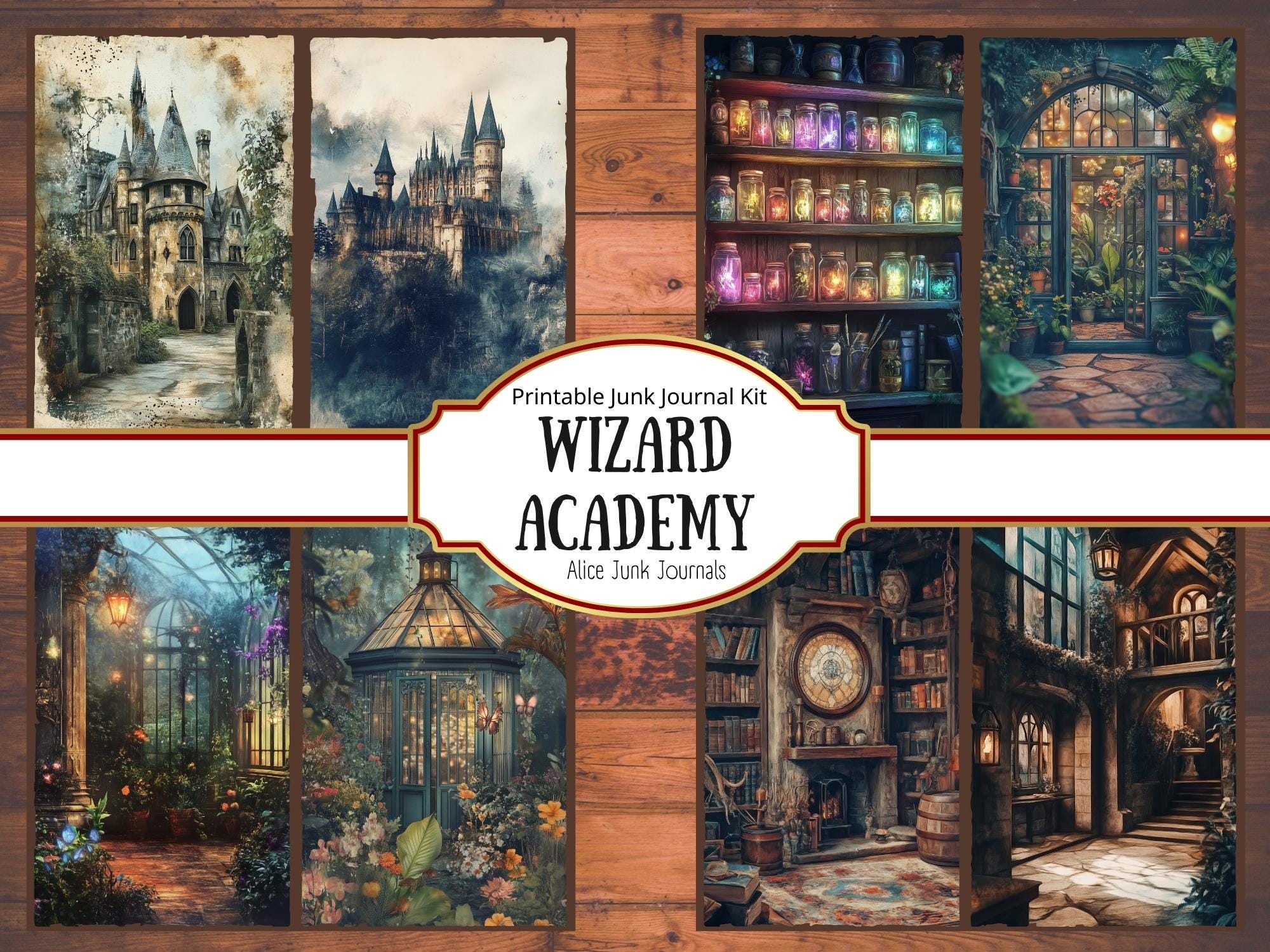 Wizard Academy Junk Journal Kit Witch School Magic Papers Grimoire ...