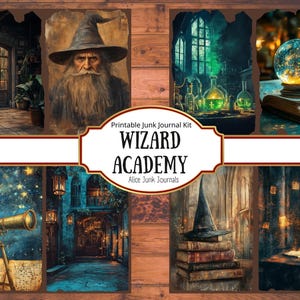 Wizard Academy Junk Journal Kit Witch School Magic Papers Grimoire ...