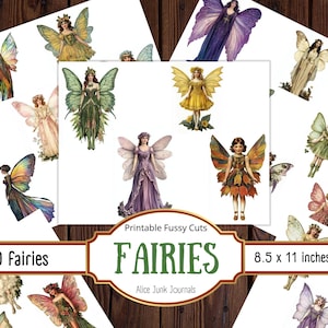 Fate d&#39;epoca, Fussy Cuts, Effimere, Foresta incantata, Fata dei fiori, Floreale, Fantasy, Bambole di carta, Diario di scarto, Album di ritagli