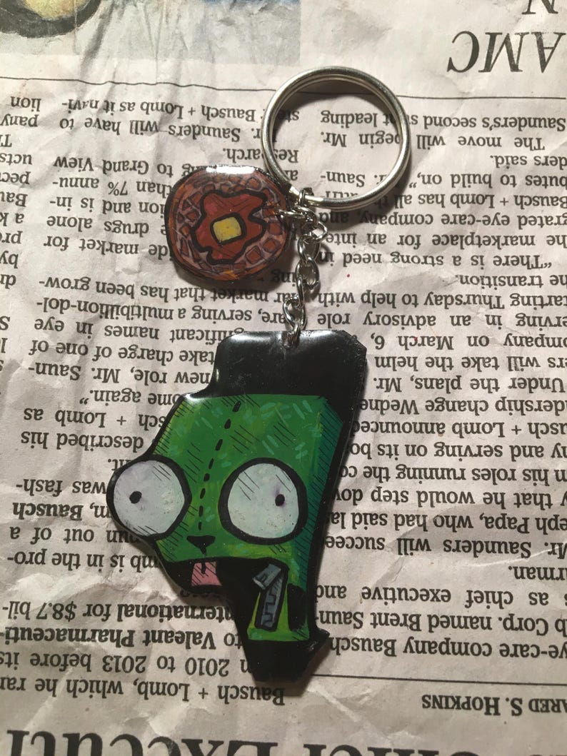 Gir Invader Zim Inspired - Keychain - Cute Handmade Beaded Aesthetic ...