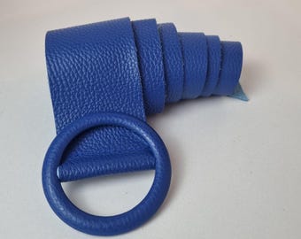Handmade Italian Leather Royal Blue Belt, Women Party Dress belt