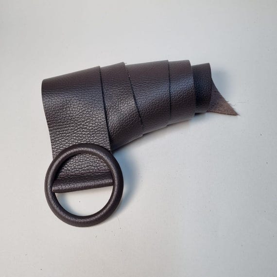 Handmade Italian Leather Belt: Chocolate Brown Women's Dress Belt