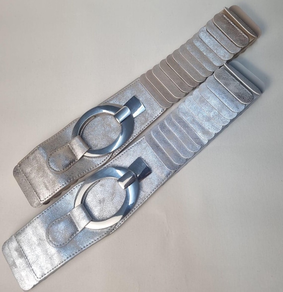 Handmade Stretchable Metallic Belt: Boho Vegan Leather Waist  display picture 3