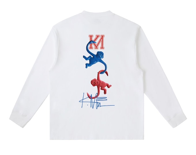 KIING MODE "Monkeys in a Barrel" Essential Crewneck Long-Sleeve Shirt