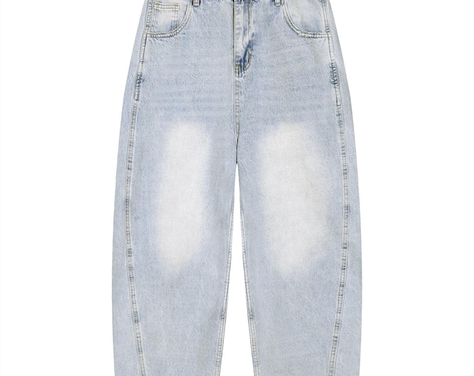 KIING MODE "Signature" Men's Vintage Wash Sunfaded Barrel Leg Jeans