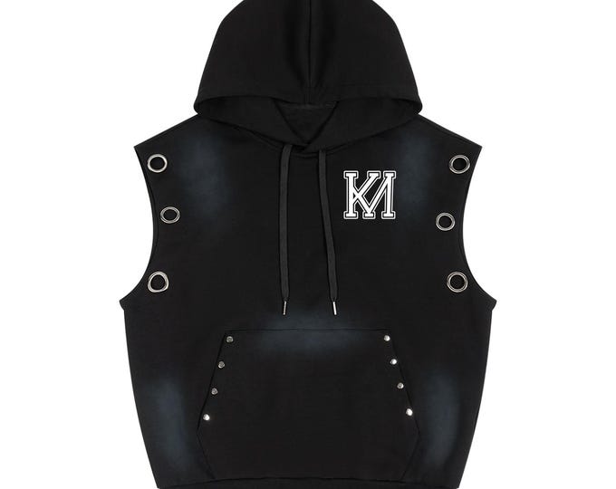 KIING MODE Unisex Please Ima Star" Vintage Wash Sun Fade Sleeveless Hoodie