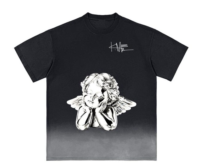 KIING MODE "888 Angel" Sunfade Vintage Washed T-Shirt