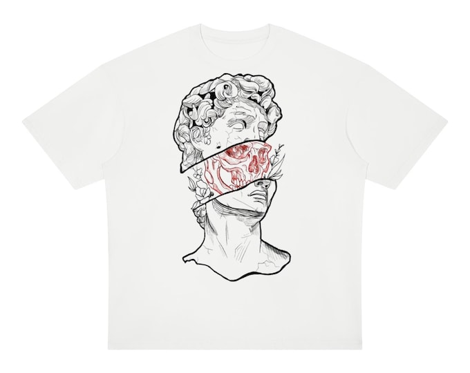 KIING MODE Unisex "Skull Face" Oversized Drop Shoulder T-Shirt