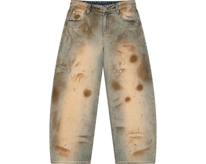 KIING MODE "KM" Men’s Vintage Wash Barrel Leg Jeans