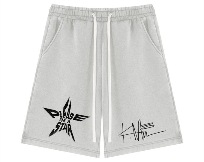 KIING MODE Unisex "Please Ima Star" Vintage Wash Fleece Shorts