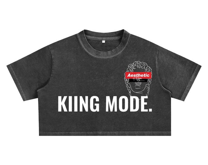 KIING MODE “Star” Unisex Snow Washed Crop Top