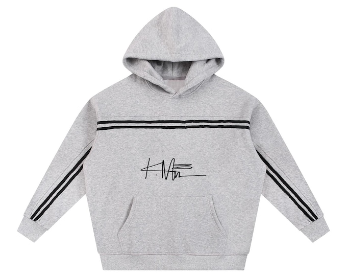KIING MODE "Star Face" Sun Faded Contrast Tape Fleece Hoodie