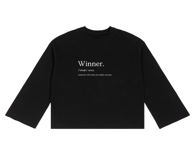 KIING MODE Unisex 'Human vs. Human" Waffle Raw Edge Loose Fit Long Sleeve