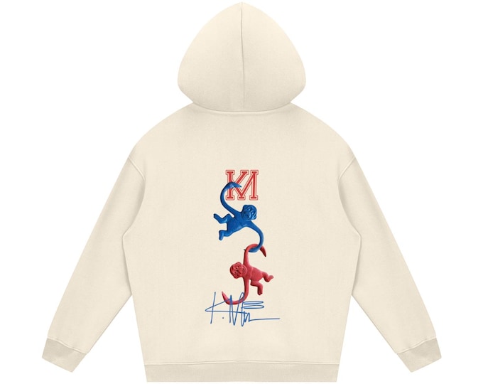 KIING MODE "Monkeys in a Barrel" Streetwear Unisex Fleece Hoodie
