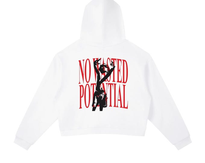 KIING MODE "No Wasted Potential" Contrast Side Stripe Cropped Hoodie