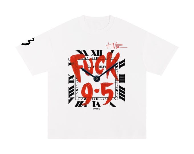 KIING MODE "F 9-5" Unisex Pure Cotton T-Shirt