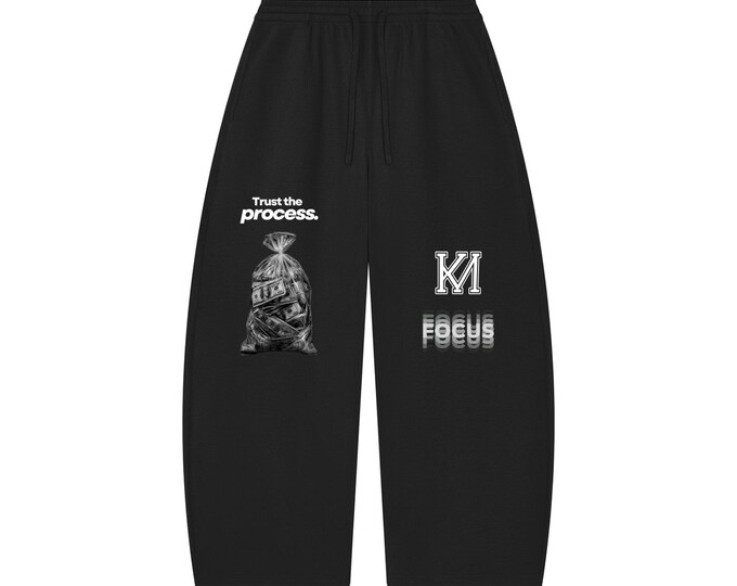 KIING MODE "Money Bag Signature" Unisex Waffle Barrel Leg Pants