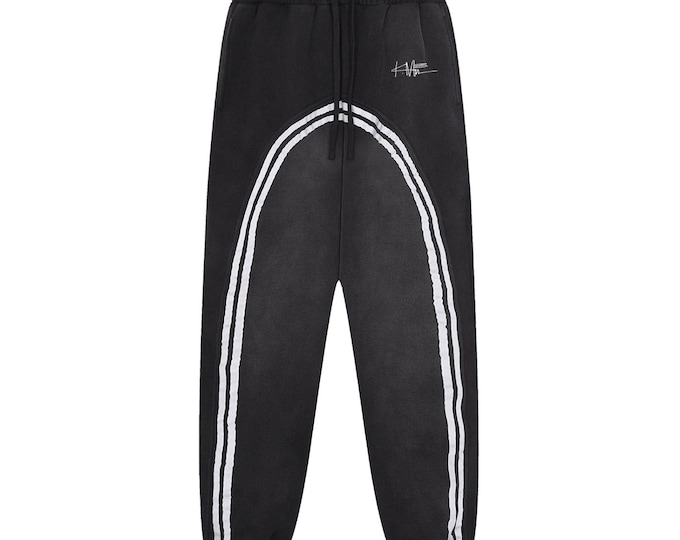 KIING MODE "Crotch Rocket" Sun Faded Contrast Tape Fleece Jogged Sweatpants