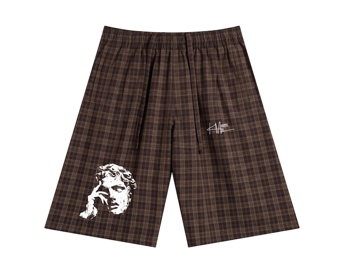 KIING MODE Unisex "Angel" Plaid Wide Leg Shorts