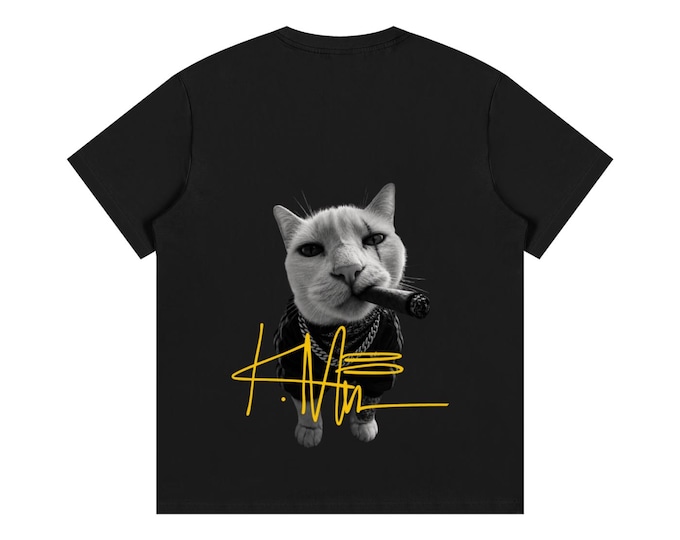 KIING MODE "Smoking Cat" Essential Cotton T-Shirt