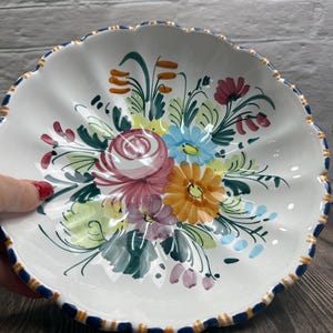 Vintage Italian SACA Pottery Bowl: Hand-Painted Mid-Century Modern Decor