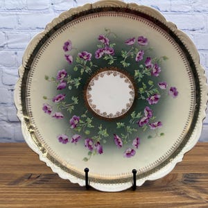 Vintage Wheelock Imperial Austria Porcelain Plate: Hand-Painted Pansies, Gold Trim