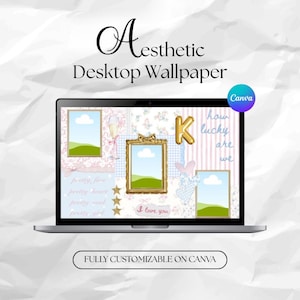 Vintage Floral Collage Digital Wallpaper | Romantic Pastel Aesthetic | Cute Girly Desktop Background