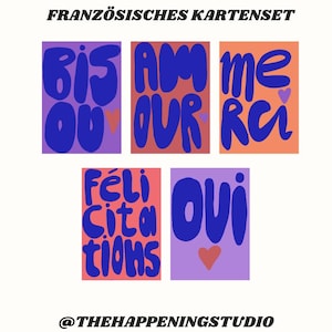 Karten französisch 5er Set