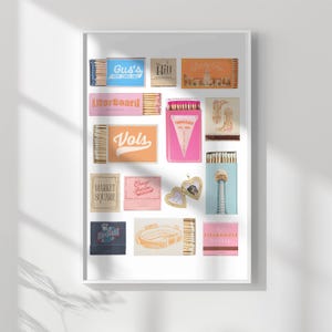 Puede incluir: Un collage de etiquetas de cajas de cerillas con varios dise&ntilde;os y textos, incluyendo "Gus's Good Times Cafe", "The Hill", "Market Square", "Cruise Farm", "Vols", "Tennessee", "Fieldhouse Knoxville", y "Go Vols".
