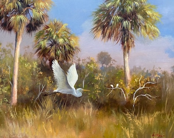 Florida Landscape And Wildlife Art Print.