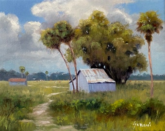Florida Backcountry Ranch Landscape Art Print