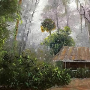 Old Florida House in the Wood Landscape Art Print