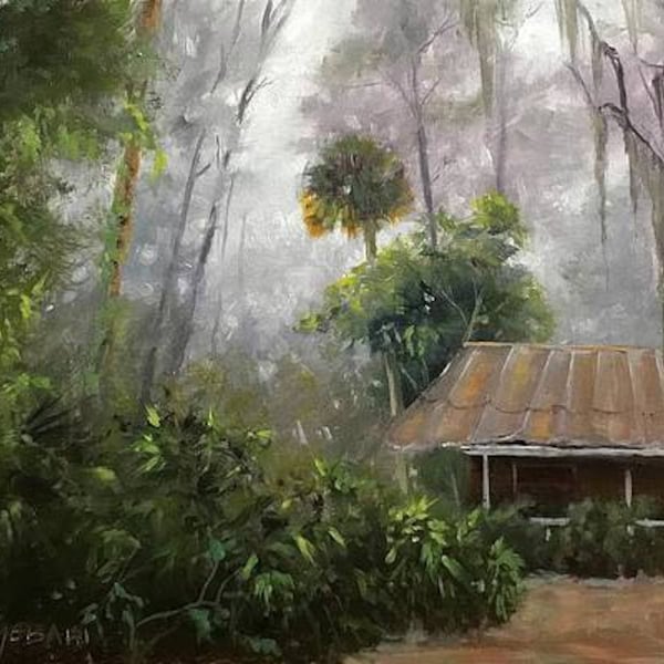 Old Florida House in the Wood Landscape Art Print