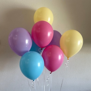 8pcs Purple Pink Blue Ivory Latex Balloons Bundle Baby Shower Celebration Decorations First Birthday Party Decor Summer Birthday Party