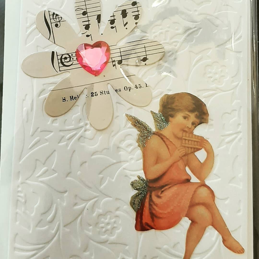 Handmade Angel Card Panpipes Music Themed A6 Inc Envelope Etsy