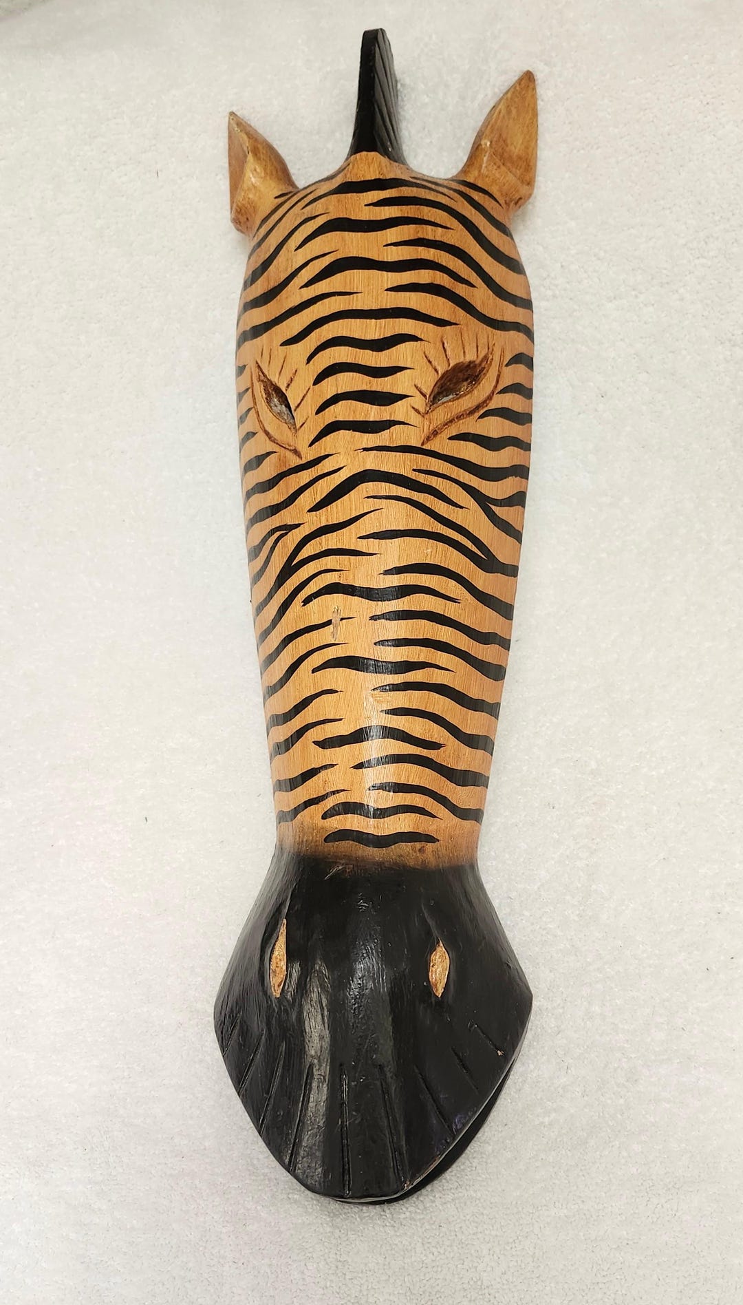 Vintage Zebra Mask, Hand Carved, Hand Painted Indonesia - Etsy