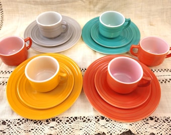 Children's Little Hostess Party Play Set, Hazel Atlas Moderntone Sierra Colors 14 Piece