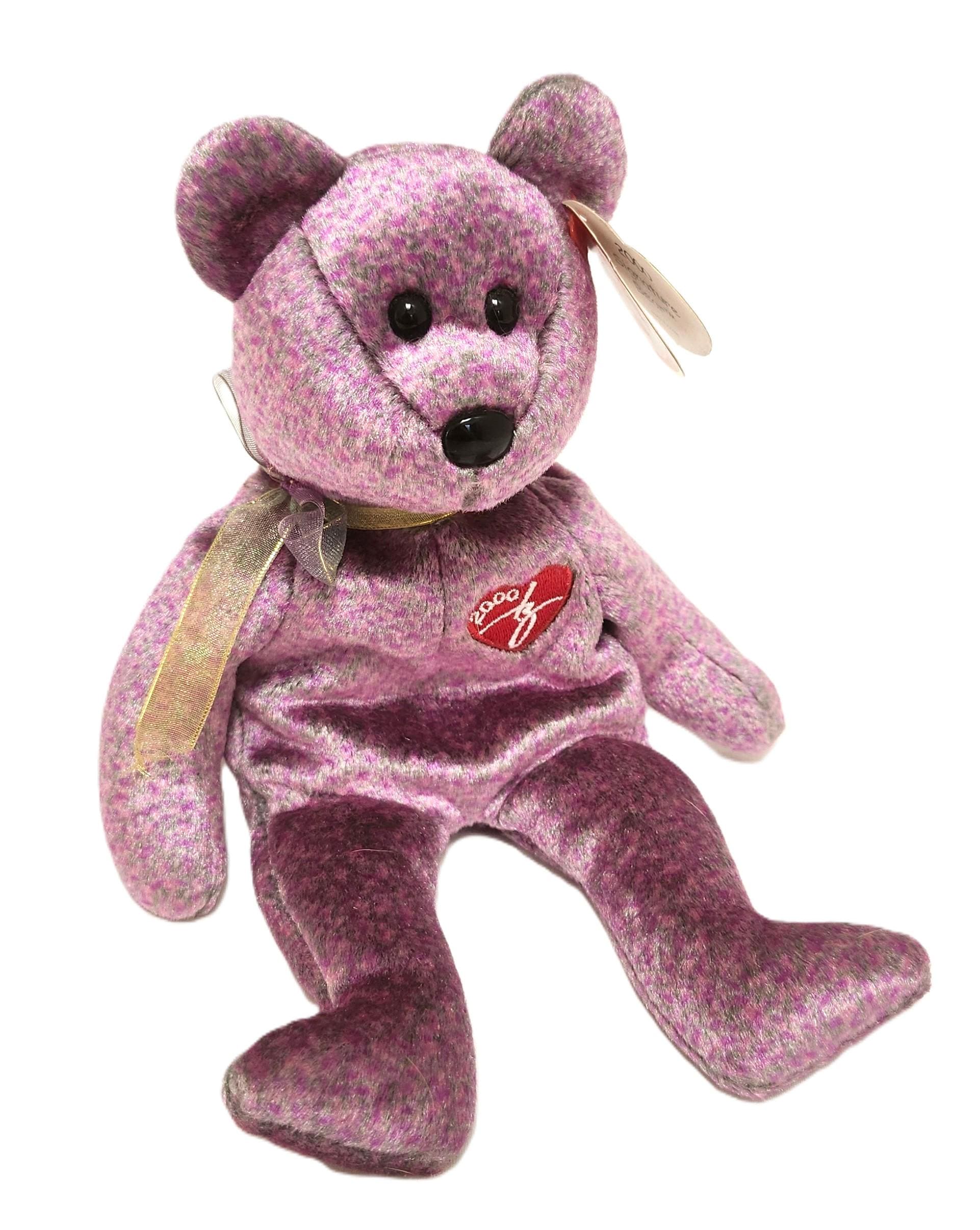 TY 2000年モデル パープルベア Vintage TY Beanie Baby 2000 Signature Purple Bear - Etsy