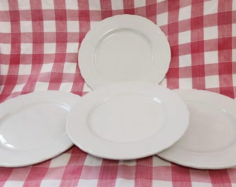 Shenango Rimrol Welroc Z20 White Dinner Plates Set of 4