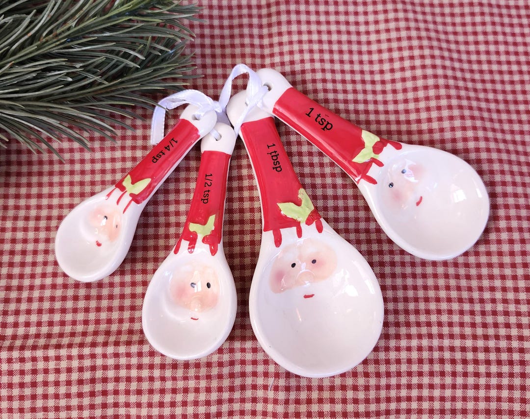 Santa Spoon Vintage Ceramic Santa Claus Measuring Spoons Set of 4 - Etsy