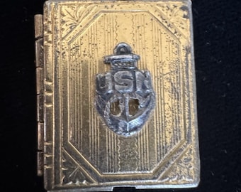 USN Sterling Sweetheart Locket Vintage Patina!!