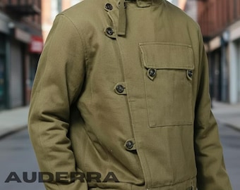 Vintage Swedish Army Jacket | Men's WW2 Style Military Cotton Winter Coat