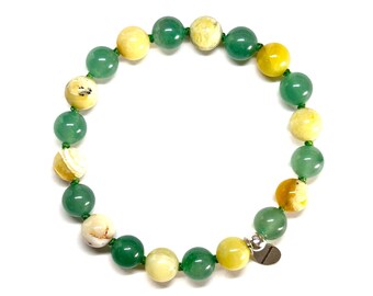 banana matcha: Yellow Opal and Aventurine bracelet
