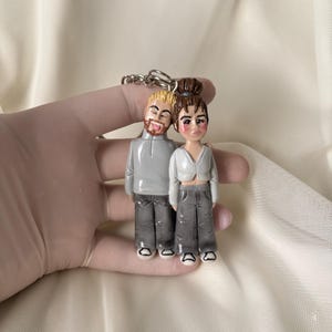 Custom Polymer Clay Keychain: Personalized mini me Clay  Figurine Gift