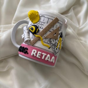 Taza de ingeniero civil con herramientas 3D, regalo personalizado para arquitectos, regalo de ingeniería imagen 3