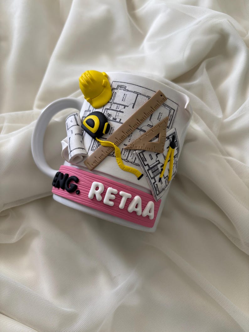 Taza de ingeniero civil con herramientas 3D, regalo personalizado para arquitectos, regalo de ingeniería imagen 3