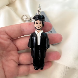 Handcrafted Polymer Clay Keychain: Personalized Mini Me Clay Character