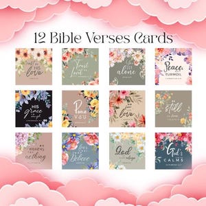 Cartões de versículos bíblicos para impressão, cartões de escritura 3x3, download digital cristão, cartões de diário de oração, estudo bíblico para impressão, artesanato para igreja